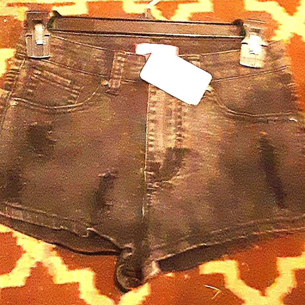 Black jean shorts